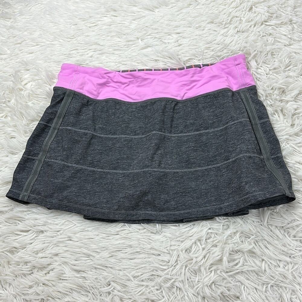 Lululemon Pace Rival Skirt *4-way Stretch Heathered Texture Printed Grey